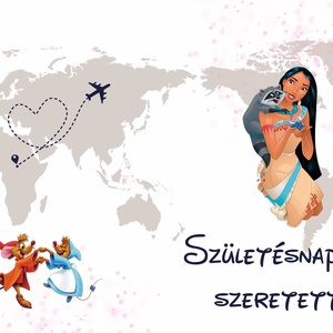 Disney mesés születésnapi képeslap borítékkal (idővonalon saját születési évszámmal) - otthon & életmód - papír, írószer - ajándékozás kellékei - képeslap, üdvözlőlap - Meska.hu