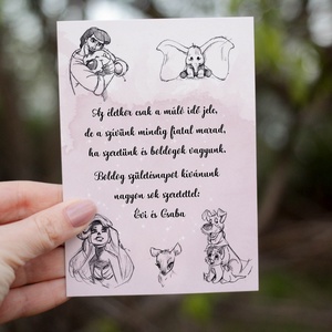 Disney mesés születésnapi képeslap borítékkal, Otthon & Életmód, Papír, írószer, Képeslap, üdvözlőlap, Ajándékozás kellékei, Fotó, grafika, rajz, illusztráció, Papírművészet, MESKA