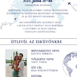 Kék ég esküvői útlevél meghívó (E31) - esküvő - meghívó & kártya - meghívó - Meska.hu