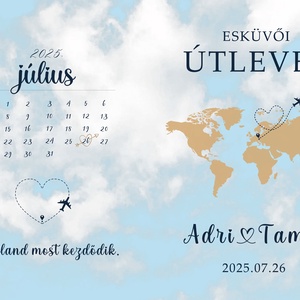 Kék ég esküvői útlevél meghívó (E31) - esküvő - meghívó & kártya - meghívó - Meska.hu