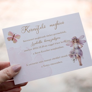 Keresztelő meghívó - angyalkás, Játék & Sport, Keresztelőajándékok, Papírművészet, MESKA