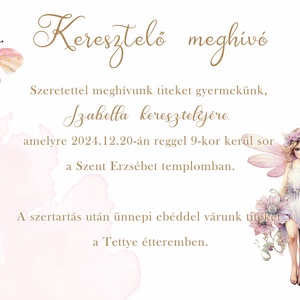 Keresztelő meghívó - angyalkás - játék & sport - keresztelőajándékok - Meska.hu