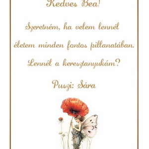 Keresztszülő felkérő - pipacsos - játék & sport - keresztelőajándékok - Meska.hu