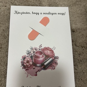 Vendégajándék - műkörmösöknek körömreszelővel - karácsony - karácsonyi ajándékozás - karácsonyi képeslap, üdvözlőlap, ajándékkísérő - Meska.hu