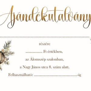 Ajándékutalvány - Karácsony - otthon & életmód - papír, írószer - egyedi szerkesztés - Meska.hu