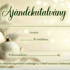 Ajándékutalvány - Karácsony - saját logóval kérhető - otthon & életmód - papír, írószer - egyedi szerkesztés - Meska.hu