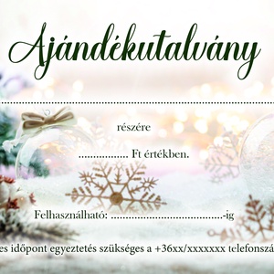 Ajándékutalvány - Karácsony - saját logóval kérhető - otthon & életmód - papír, írószer - egyedi szerkesztés - Meska.hu