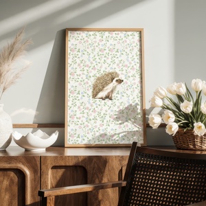 Baba/Gyermekszoba falikép - Vintage - Süni úrfi (V3), Otthon & Életmód, Babaszoba, gyerekszoba, Babaszoba kép, Papírművészet, MESKA