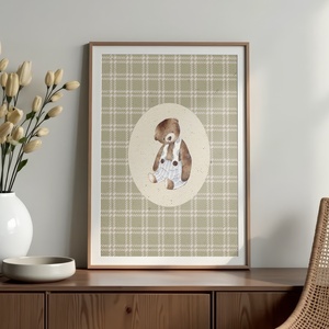 Baba/Gyermekszoba falikép - Vintage - Botond maci (V6), Otthon & Életmód, Babaszoba, gyerekszoba, Babaszoba kép, Papírművészet, MESKA