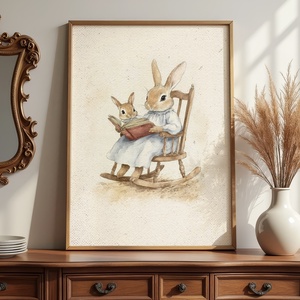 Baba/Gyermekszoba falikép - Vintage - Esti mese (V21), Otthon & Életmód, Babaszoba, gyerekszoba, Babaszoba kép, Papírművészet, MESKA