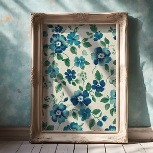 Baba/Gyermekszoba falikép - Vintage - Kék szép (V30), Otthon & Életmód, Babaszoba, gyerekszoba, Babaszoba kép, Papírművészet, MESKA