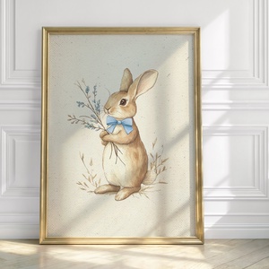 Baba/Gyermekszoba falikép - Vintage - Nyuszi fiú titkai (V52a), Otthon & Életmód, Babaszoba, gyerekszoba, Babaszoba kép, Papírművészet, MESKA