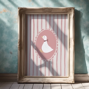 Baba/Gyermekszoba falikép - Vintage - Púderszínű ludas mese (V62), Otthon & Életmód, Babaszoba, gyerekszoba, Babaszoba kép, Papírművészet, MESKA