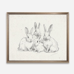 Baba/Gyermekszoba falikép - Vintage - Nyuszik rejteke (V89), Otthon & Életmód, Babaszoba, gyerekszoba, Babaszoba kép, Papírművészet, MESKA