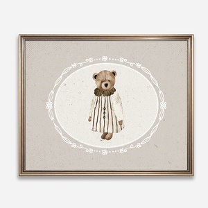 Baba/Gyermekszoba falikép - Vintage - Bundás maci néni kalandjai (V99), Otthon & Életmód, Babaszoba, gyerekszoba, Babaszoba kép, Papírművészet, MESKA