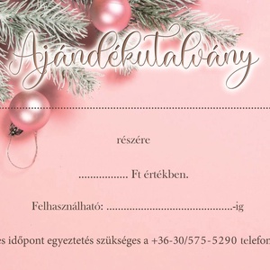 Ajándékutalvány - babarózsaszín faágas - otthon & életmód - papír, írószer - egyedi szerkesztés - Meska.hu
