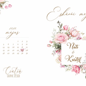 Esküvői meghívó - tulipános, rózsás (E38) - esküvő - meghívó & kártya - meghívó - Meska.hu