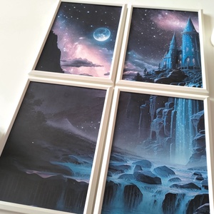 'Midnight Castle' négy részes fali kép  - otthon & életmód - dekoráció - kép & falikép - több részes kép - Meska.hu