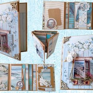 'Sunny Moments' emlékalbum, fotóalbum, scrapbook - otthon & életmód - papír, írószer - album & fotóalbum - Meska.hu