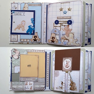 'It's a boy' baba emlékalbum, fotóalbum, scrapbook - otthon & életmód - papír, írószer - album & fotóalbum - Meska.hu