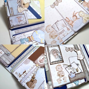 'It's a boy' baba emlékalbum, fotóalbum, scrapbook - otthon & életmód - papír, írószer - album & fotóalbum - Meska.hu