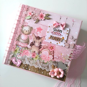 'Sweet Little Baby' Baba emlékalbum, fotóalbum, scrapbook - Meska.hu