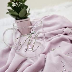 Strasszköves egyedi üvegbögre - otthon & életmód - konyhafelszerelés, tálalás - tálalás - bögre & csésze - Meska.hu