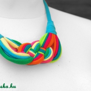 Papagáj színű  textil, sokszálas nyaklánc - SUMMER EDITION -  - Meska.hu