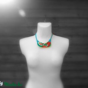 Papagáj színű  textil, sokszálas nyaklánc - SUMMER EDITION -  - Meska.hu