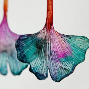 Ginkgo fülbevaló - fenntartható ékszer - Meska.hu
