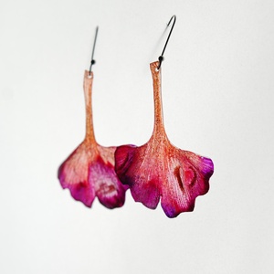 Ginkgo fülbevaló - fenntartható ékszer - ékszer - fülbevaló - lógó fülbevaló - Meska.hu