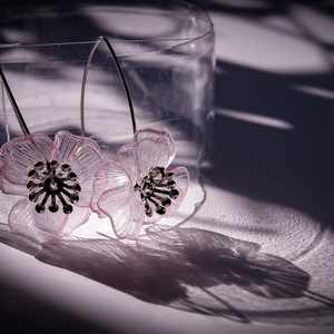 Pipacs fülbevaló - kicsi és áttetsző - Meska.hu