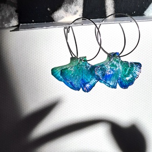 Ginkgo fülbevaló - fenntartható ékszer - ékszer - fülbevaló - lógó fülbevaló - Meska.hu