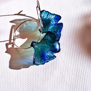 Ginkgo fülbevaló - fenntartható ékszer - ékszer - fülbevaló - lógó fülbevaló - Meska.hu