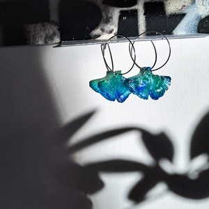 Ginkgo fülbevaló - fenntartható ékszer, Ékszer, Fülbevaló, Lógó fülbevaló, Újrahasznosított alapanyagból készült termékek, Ékszerkészítés, MESKA