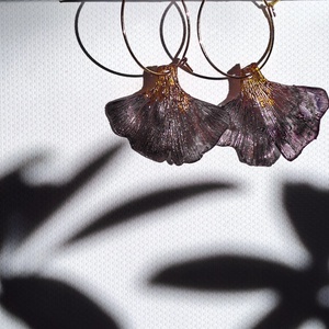 Ginkgo fülbevaló - fenntartható ékszer - ékszer - fülbevaló - lógó fülbevaló - Meska.hu