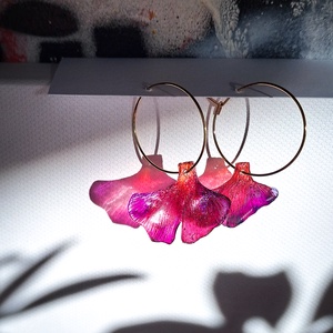 Ginkgo fülbevaló - fenntartható ékszer - Meska.hu