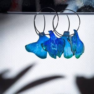 Ginkgo fülbevaló - fenntartható ékszer - ékszer - fülbevaló - lógó fülbevaló - Meska.hu