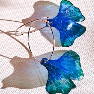 Ginkgo fülbevaló - fenntartható ékszer - ékszer - fülbevaló - lógó fülbevaló - Meska.hu