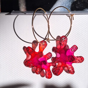 Amőba fülbevaló - fenntartható ékszer - ékszer - fülbevaló - lógó fülbevaló - Meska.hu