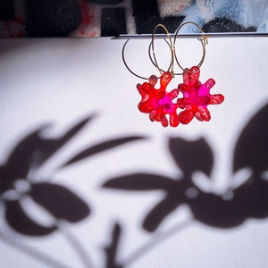 Amőba fülbevaló - fenntartható ékszer - ékszer - fülbevaló - lógó fülbevaló - Meska.hu