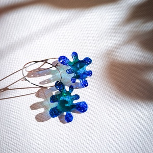 Amőba fülbevaló - fenntartható ékszer - ékszer - fülbevaló - lógó fülbevaló - Meska.hu