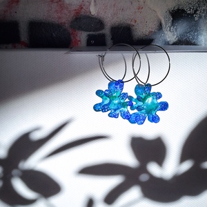 Amőba fülbevaló - fenntartható ékszer - ékszer - fülbevaló - lógó fülbevaló - Meska.hu