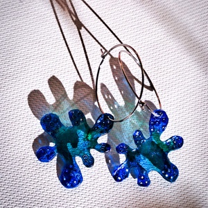 Amőba fülbevaló - fenntartható ékszer - ékszer - fülbevaló - lógó fülbevaló - Meska.hu