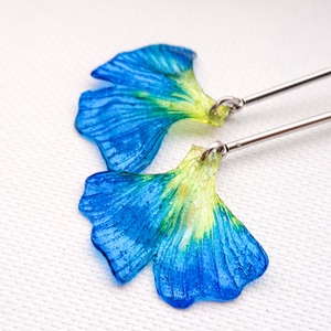 Ginkgo fülbevaló - fenntartható ékszer - ékszer - fülbevaló - lógó fülbevaló - Meska.hu