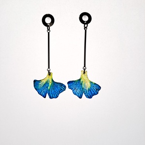 Ginkgo fülbevaló - fenntartható ékszer - ékszer - fülbevaló - lógó fülbevaló - Meska.hu