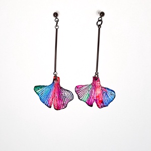 Ginkgo fülbevaló - fenntartható ékszer, Ékszer, Fülbevaló, Lógó fülbevaló, Újrahasznosított alapanyagból készült termékek, Ékszerkészítés, MESKA