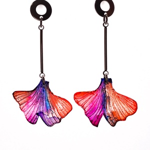 Ginkgo fülbevaló - fenntartható ékszer, Ékszer, Fülbevaló, Lógó fülbevaló, Újrahasznosított alapanyagból készült termékek, Ékszerkészítés, MESKA