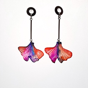 Ginkgo fülbevaló - fenntartható ékszer - ékszer - fülbevaló - lógó fülbevaló - Meska.hu