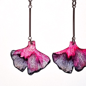 Ginkgo fülbevaló - fenntartható ékszer, Ékszer, Fülbevaló, Lógó fülbevaló, Újrahasznosított alapanyagból készült termékek, Ékszerkészítés, MESKA